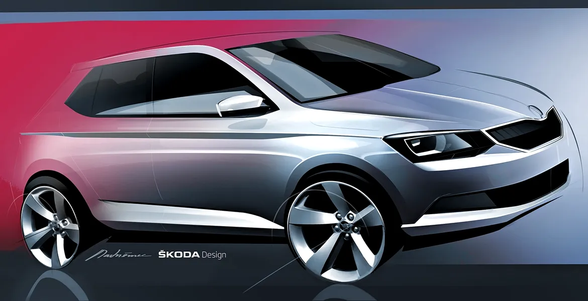 Noua Skoda Fabia, ilustrată printr-o schiţă oficială