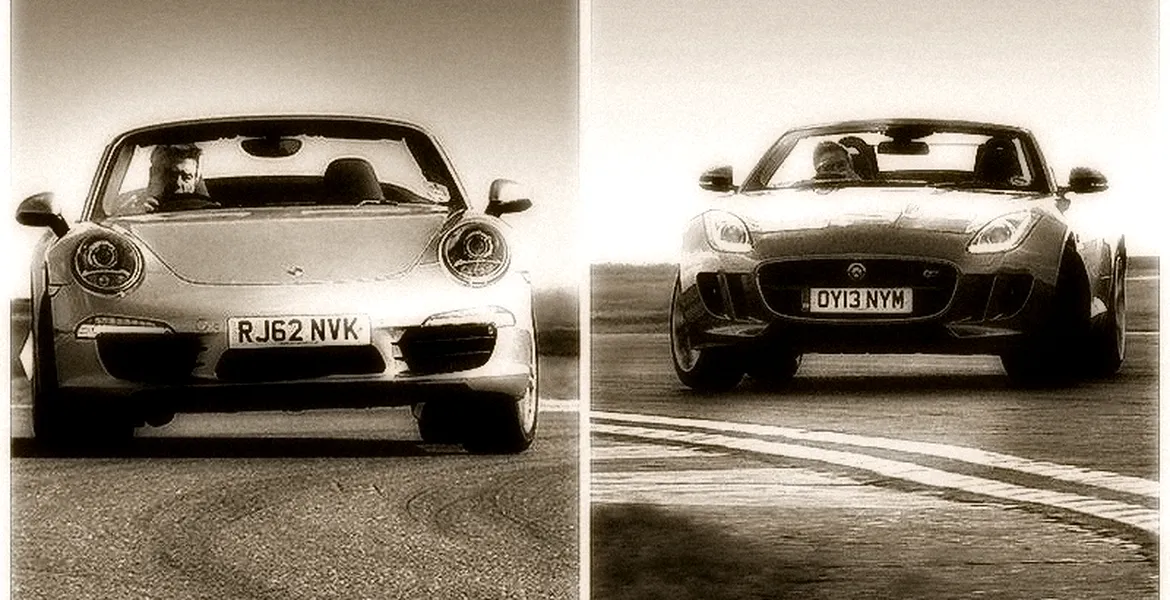 Tiff Needell testează Porsche 911 Cabrio vs. Jaguar F-Type. VIDEO