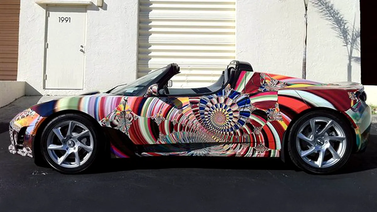 Tesla Roadster Car Art