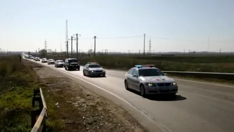 Coloană de mașini de Poliție pentru suplimentarea efectivelor din județul Ialomița - VIDEO