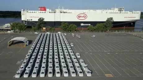 VIDEO: Livrare record de vehicule electrificate făcută de BYD în Argentina cu o navă proprie