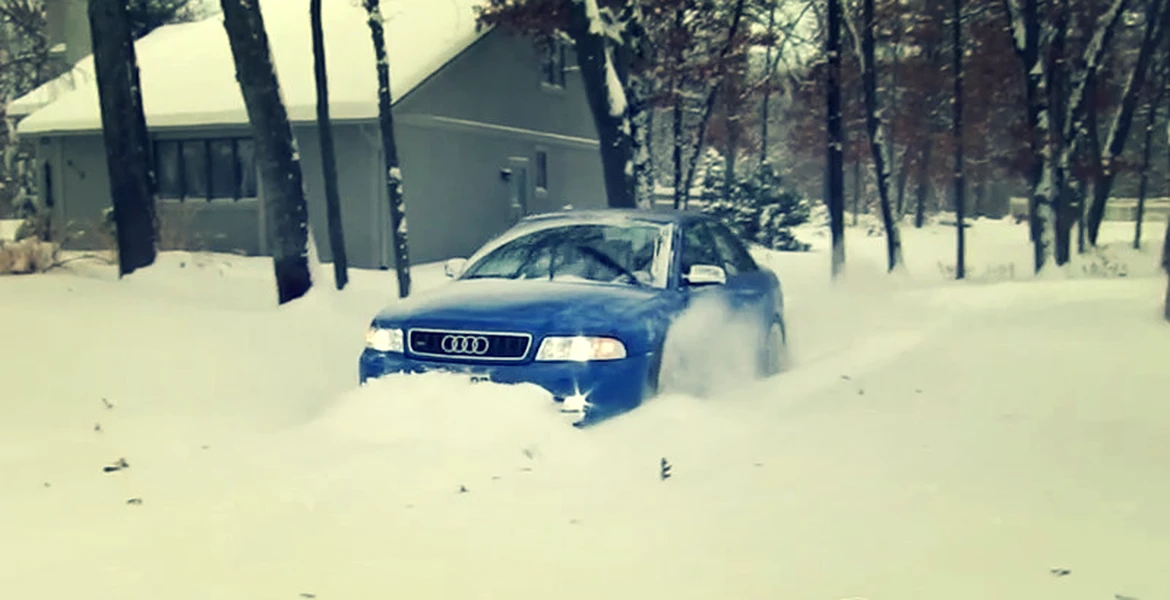 Cum se descurcă un Audi S4 în zăpadă. VIDEO